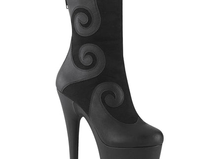 ADORE-1034 - Blk Faux Suede-Faux Leather/Blk Matte