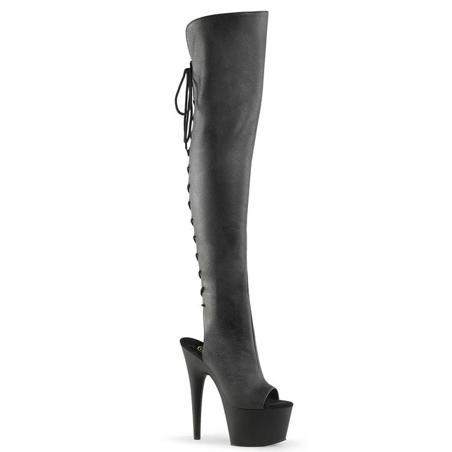 ADORE-3019 - Blk Faux Leather/Blk Matte