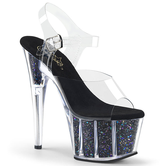 ADORE-708CG - Clr/Blk Confetti Glitter