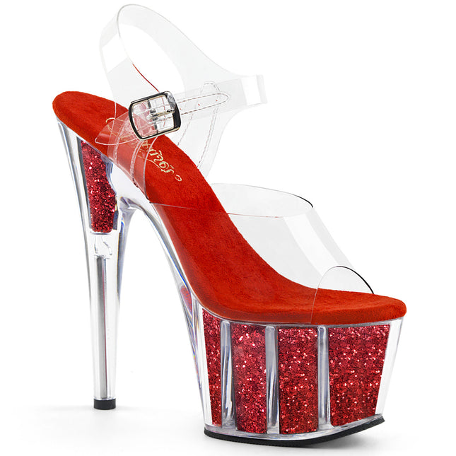 ADORE-708G - Clr/Red Glitter Inserts