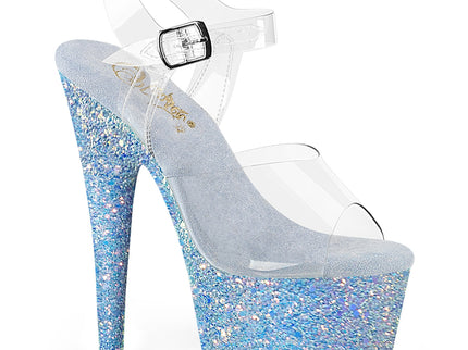 ADORE-708LG - Clr/B. Blue Glitter