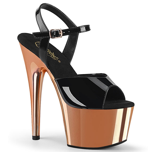 ADORE-709 - Blk Pat/Rose Gold Chrome