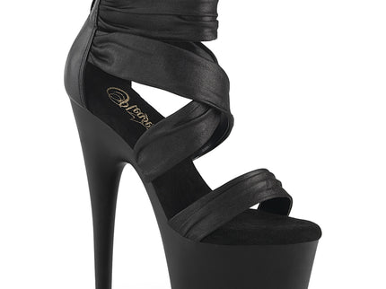 ADORE-720 - Blk Faux Leather-Fabric/Blk Matte