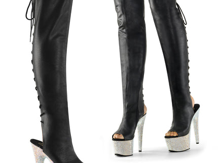 BEJEWELED-3019DM-7 - Blk Faux Leather/Slv Multi RS