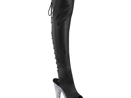 BEJEWELED-3019MS-7 - Blk Faux Leather/Slv AB RS