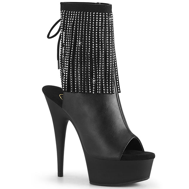 DELIGHT-1018RSF - Blk Faux Leather/Blk Matte
