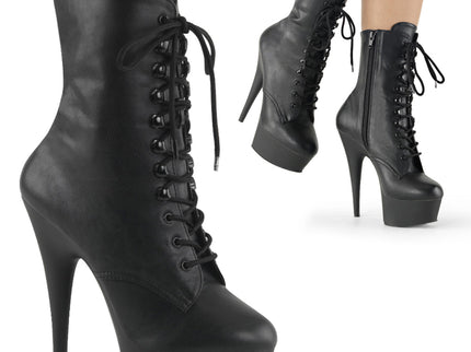DELIGHT-1020 - Blk Faux Leather/Blk Matte
