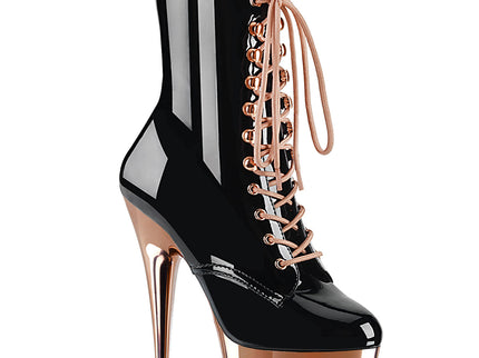 DELIGHT-1020 - Blk Pat/Rose Gold Chrome