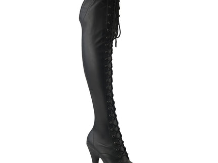 DELIGHT-3014 - Blk Str. Faux Leather/Blk Matte