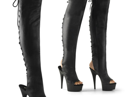 DELIGHT-3019 - Blk Faux Leather/Blk Matte