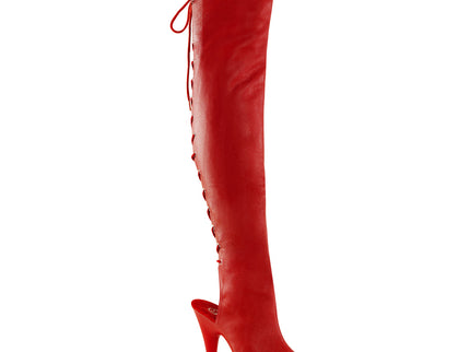 DELIGHT-3019 - Red Faux Leather/Red Matte