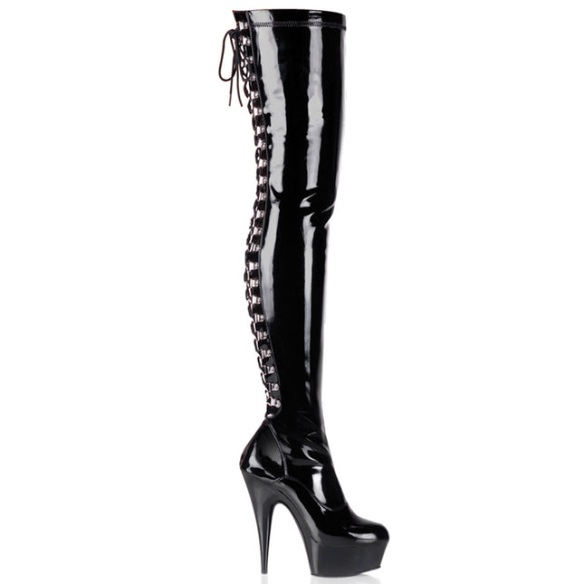 DELIGHT-3063 - Blk Str Pat/Blk