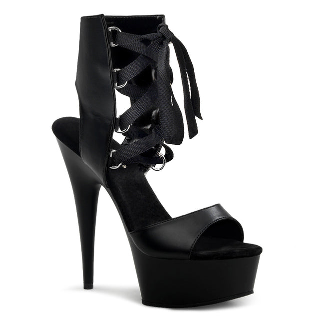DELIGHT-600-14 - Blk Faux Leather/ Blk