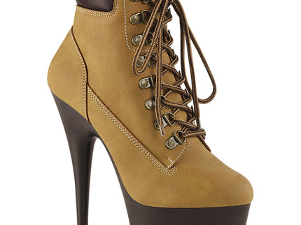 DELIGHT-600TL-02 - Tan Nubuck Faux Leather/Dark Brown Matte