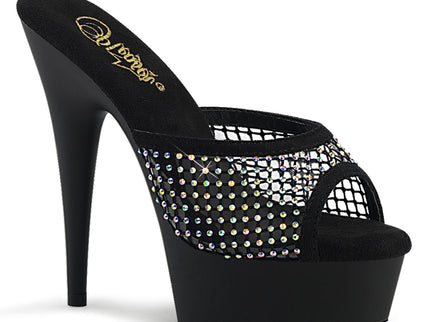 DELIGHT-601-6RM - Blk Faux Suede-RS Mesh/Blk Matte