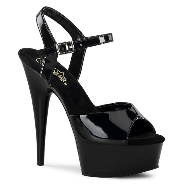 Pleaser 6" Heel - DELIGHT-609 Blk Pat/Blk