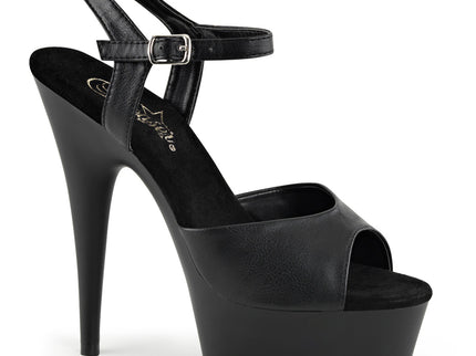 DELIGHT-609 - Blk Faux Leather/Blk Matte