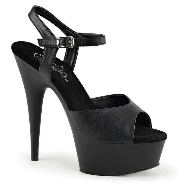 DELIGHT-609 - Blk Faux Leather/Blk Matte