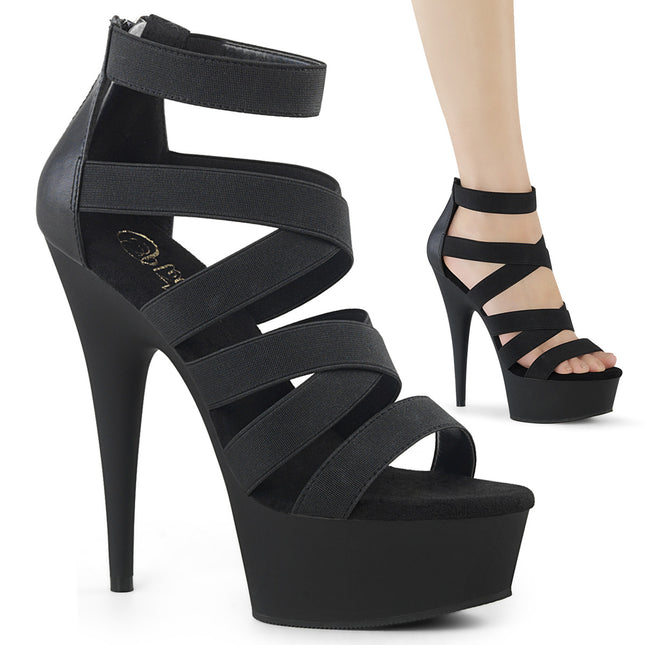 DELIGHT-659 - Blk Elastic Band-Faux Leather/Blk Matte