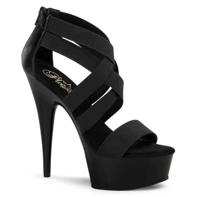 DELIGHT-669 - Blk Elastic Band-Faux Leather/Blk