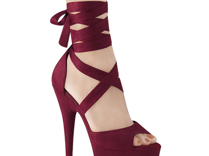 DELIGHT-679 - Burgundy Faux Suede/Burgundy Faux Suede