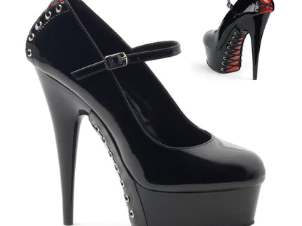 DELIGHT-687FH - Blk-Red Pat/Blk