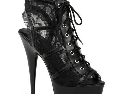 DELIGHT-696LC - Blk Mesh-Lace/Blk