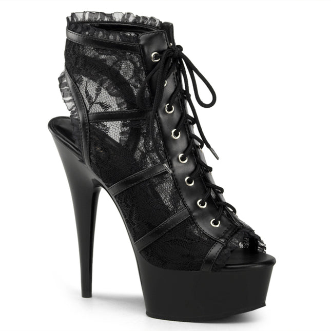 DELIGHT-696LC - Blk Mesh-Lace/Blk