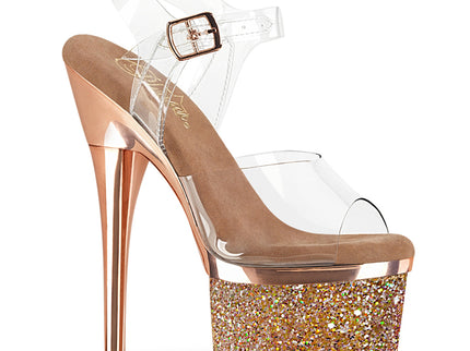 ESTEEM-708CHLG - Clr/Rose Gold Chrome-Multi Glitter