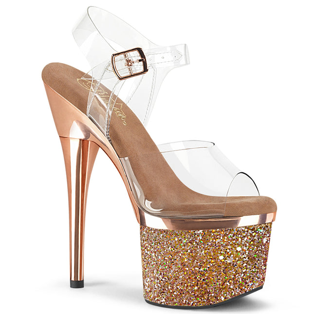 ESTEEM-708CHLG - Clr/Rose Gold Chrome-Multi Glitter