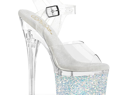 ESTEEM-708LG - Clr/Clr-Wht Multi Glitter