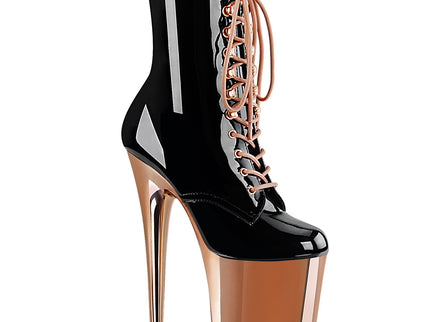 FLAMINGO-1020 - Blk Pat/Rose Gold Chrome