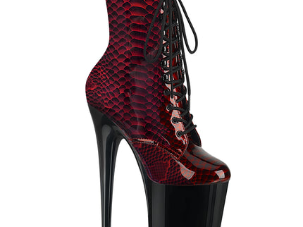 FLAMINGO-1020SP - Red Snake Print Pat/Blk