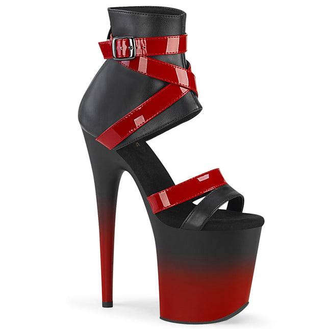 FLAMINGO-800-15 - Blk Faux Leather-Red Pat/Blk-Red Matte
