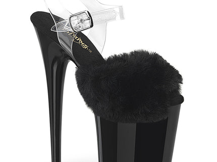 FLAMINGO-808FUR - Blk Faux Fur-Clr TPU/Blk
