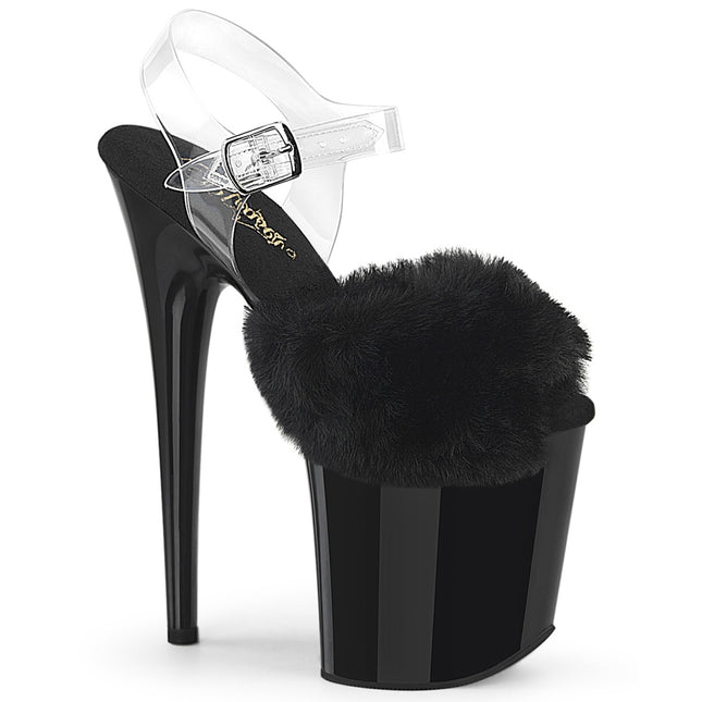 FLAMINGO-808FUR - Blk Faux Fur-Clr TPU/Blk