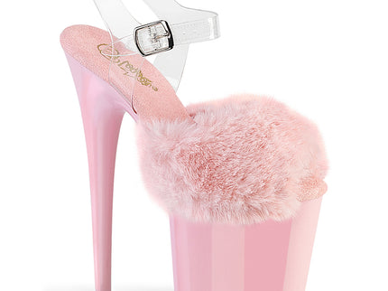 FLAMINGO-808FUR - B. Pink Faux Fur-Clr TPU/B. Pink