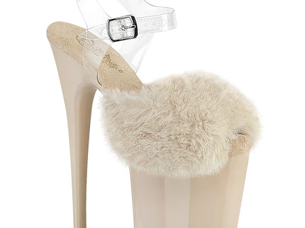 FLAMINGO-808FUR - Cream Faux Fur-Clr TPU/Cream