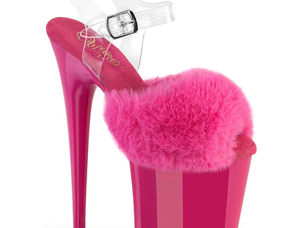 FLAMINGO-808FUR - Fuchsia Faux Fur-Clr TPU/Fuchsia