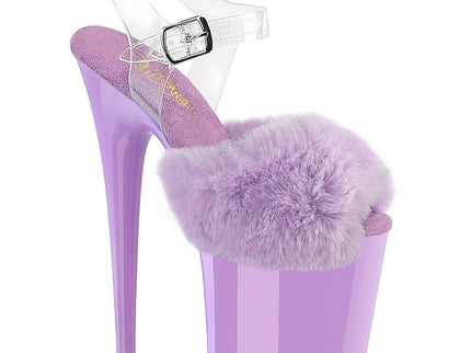 FLAMINGO-808FUR - Lavender Faux Fur-Clr TPU/Lavender