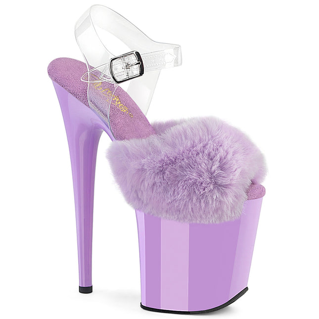 FLAMINGO-808FUR - Lavender Faux Fur-Clr TPU/Lavender