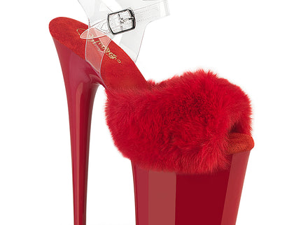 FLAMINGO-808FUR - Red Faux Fur-Clr TPU/Red