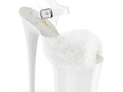 FLAMINGO-808FUR - Wht Faux Fur-Clr TPU/Wht