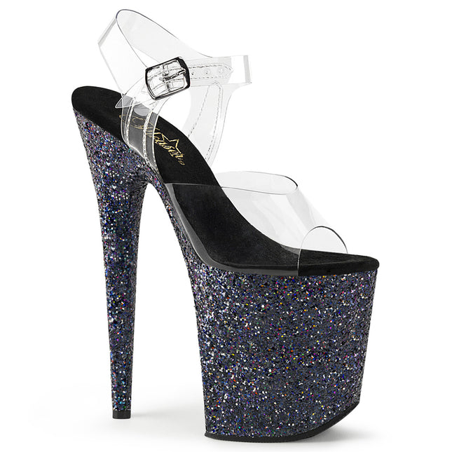 FLAMINGO-808LG - Clr/Blk Multi Glitter