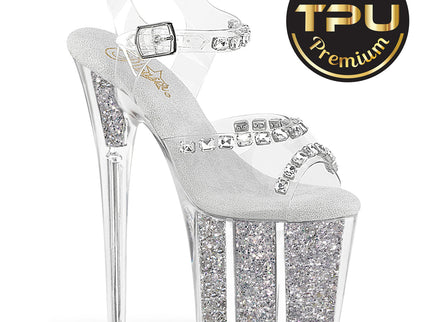 FLAMINGO-808PREM-STN - Clr TPU/Slv Glitter Ins