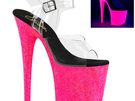 FLAMINGO-808UVG - Clr/Neon H. Pink Glitter
