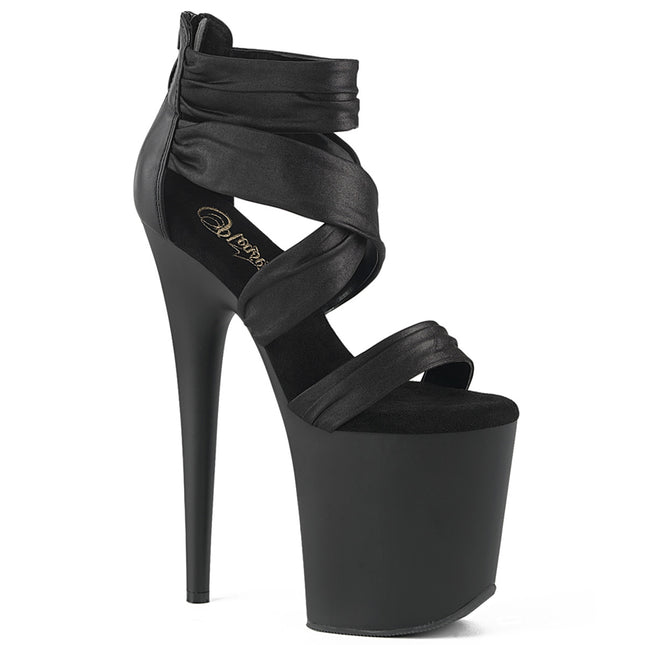 FLAMINGO-820 - Blk Faux Leather-Fabric/Blk Matte