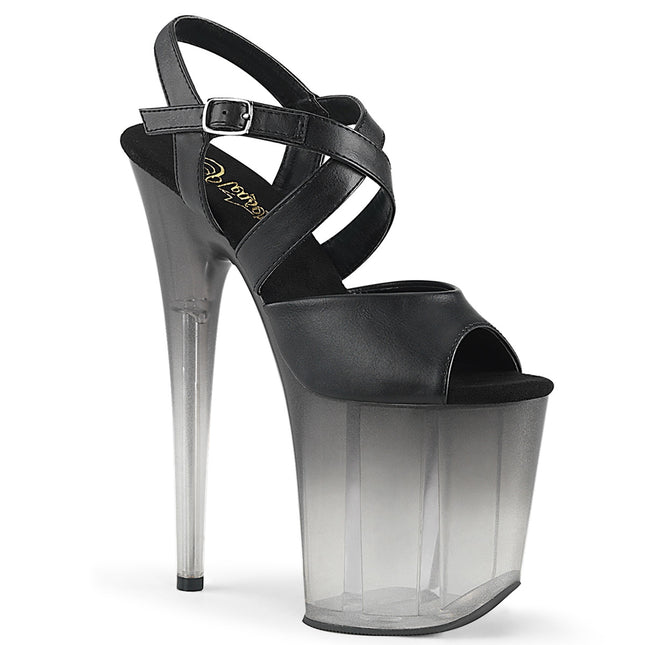 FLAMINGO-822T - Blk Faux Leather/Faded Blk