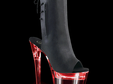 FLASHDANCE-1018-7 - Blk Faux Leather/Clr