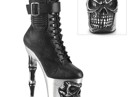 RAPTURE-1020STR-02 - Blk Faux Leather/Slv Matte-Rubbed Blk